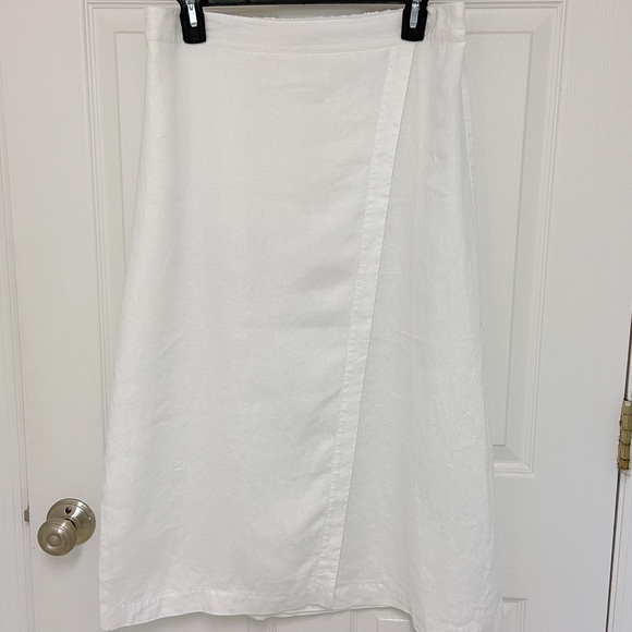 Eileen Fisher 100% Organic Linen White Skirt Size Small - Picture 2 of 7